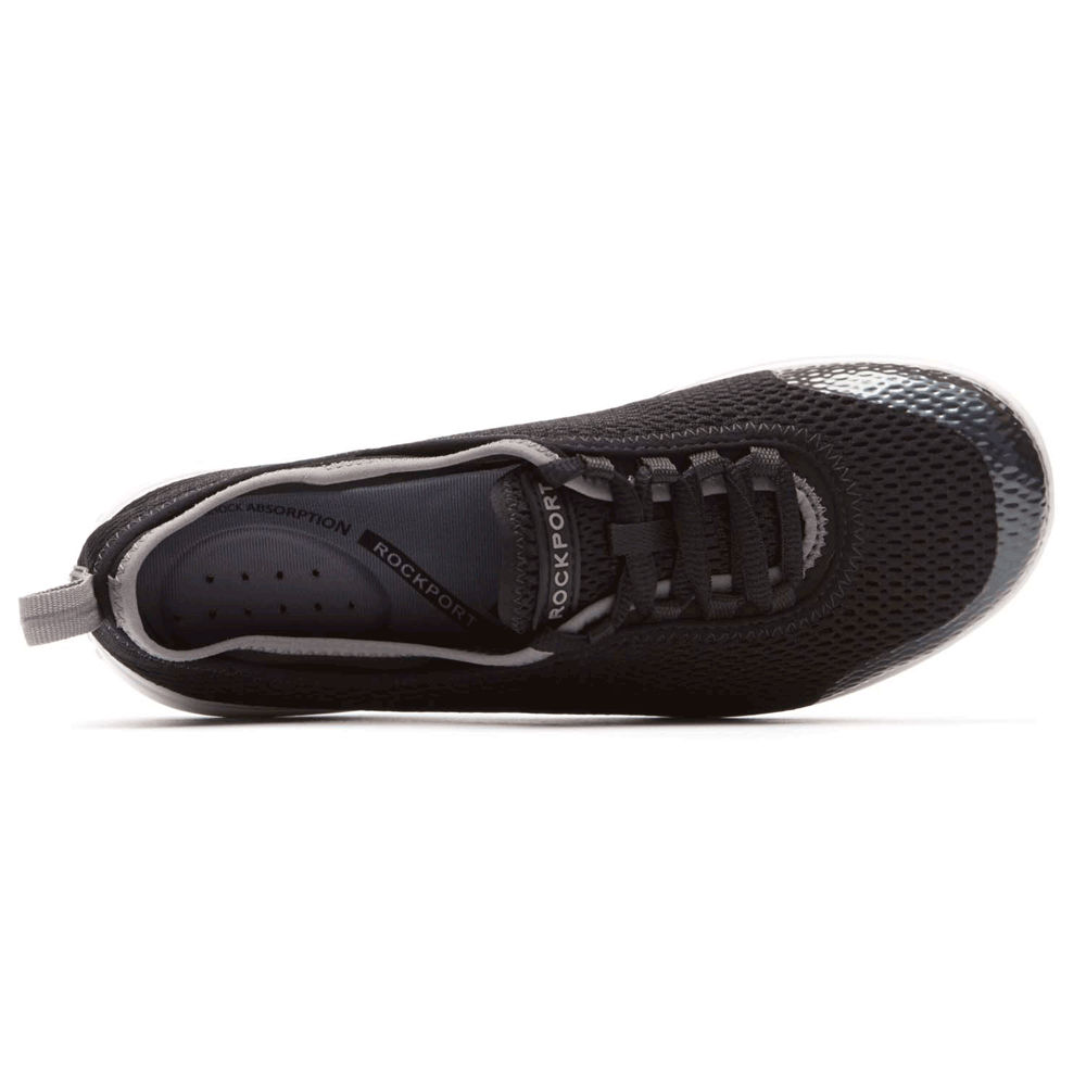 Rockport Joggesko Dame Svart - Walk360 Washable Laceup - MTYO75438